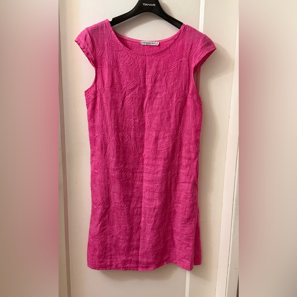 Lovely Pink Sleeveless Textured Dress Made in Italy